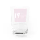 ペアTシャツ屋のシバヤさんの家族の時間(THE FAMILY TIME) ピンク Water Glass :back