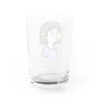 ハハのつぶやきのムスメ_パープル Water Glass :back