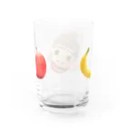 cocoperiのソックモンキーとバナナとリンゴ Water Glass :back