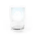 Famille de baleines(ファミールデバレーヌ)のピースしてる猫雲(にっこり) Water Glass :back