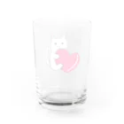 桃星雲 〜小桜みみなのお店〜のハートにつかまる猫 Water Glass :back