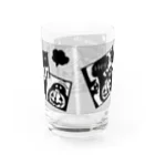 イラスト MONYAAT のGz かぼちゃバーガーD・黒ドット(gr) Water Glass :back