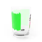 凸凹ショップのひまのかたまり ひま太郎グラス「きょうはぬりぬりしましゅ」グリーン グラス反対面