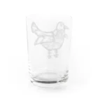 illust_designs_labの疫病退散！版画風のヨゲンノトリのイラスト グラス反対面