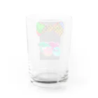 psychfancyのヘアーヘッド君BIGリボン Water Glass :back