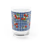 Jimmy BuffaloのJimmy Buffalo - Strawberry Fields ブルーチェック Water Glass :back