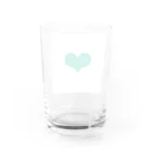 ハートグッズショップのハート　グリーン Water Glass :back