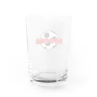 happy_25chanのサッカーボール柄（レッド） Water Glass :back