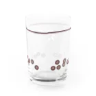 ジフクモンヤ電脳商店　SUZURI店のあほーくんタピオカミルクティー Water Glass :back