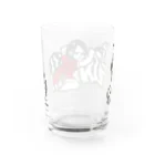 消しゴムはんこ にわぞの＠SUZURIの虎と女の子「依存」 Water Glass :back