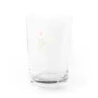 ビション好きなおうちあそびのお花　ロゴ入り Water Glass :back