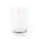 鳥谷丁子のお花にくっつくお嬢さん Water Glass :back