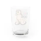 リカクリエイトのI LOVE DOG茶色のイケワン Water Glass :back