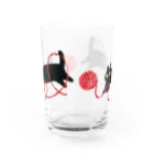 yuugatagataの黒ねこと毛糸玉 Water Glass :back