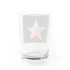 綺麗何学模様の虹×スター×虹（ブラック） Water Glass :back