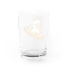 5corgisの颯爽とパンを乗りこなすコーギー Water Glass :back