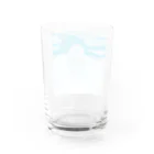 らくがき堂の幸福の白いフクロウ Water Glass :back