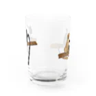 日本モンキーセンターのクロキツネザルとシロクロエリマキキツネザル Water Glass :back