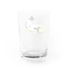 小鳥と映画館のスコ座りのネコ レモンクッション Water Glass :back