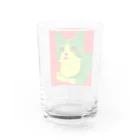 tourbillonの緑と黄色の赤い猫 Water Glass :back