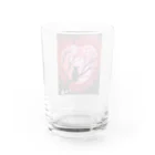 フクロウシホのハートムーン❣️ Water Glass :back