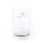 ヤママユ(ヤママユ・ペンギイナ)のケープペンギン「ちょうちょ追っかけてたの」(Blue) Water Glass :back