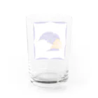 一般のオレンジ×ブルーの文鳥 Water Glass :back