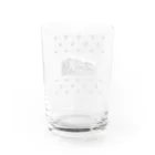 ヴィンテージ鉄道写真グッズの店のD51形蒸気機関車１号機 ＋動輪のドット （モノクロフォト） Water Glass :back