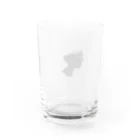 chona shopの黒い横顔1 Water Glass :back