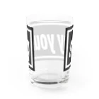 DRIPPEDのstay young-ステイヤング-BOXロゴ Water Glass :back