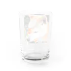 丸みの柴犬とお花 Water Glass :back