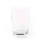 にな子Φいひひひひって笑う人のねこいっぱいピンク Water Glass :back