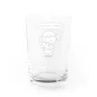 天明幸子　SUZURI  オフィシャルショップの『しあわせはあたたかい子犬』黒×白 グラス反対面