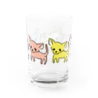 akane_art（茜音工房）のゆるチワワ（カラフル） Water Glass :back