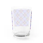 シンプルなグッズ やこ屋の紫の花の幾何学模様 Water Glass :back