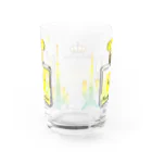 &i Designのアンドアイデザイン 数秘＆カラー🄬オマージュボトルデザインNo.3＆イエロー Water Glass :back