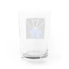 ゆるゆるイラスト🦋のドット絵セーラー服(黒青) Water Glass :back