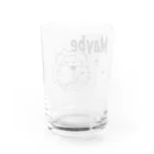 ワン太フルのTシャツ屋さんのライオン君 Maybe 黒 Water Glass :back