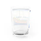 世界の絵画アートグッズの葛飾北斎《富嶽三十六景 上総の海路》 Water Glass :back