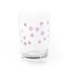 menmiの丸・三角・四角の氷のようなものたち　ピンク Water Glass :back