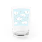 小鳥と映画館の雲多め 青い空 ツバメ Water Glass :back