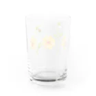 HosoMitsu-painterの黄色いダリア Water Glass :back