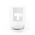 WAMI ARTの花火見る黒猫 Water Glass :back