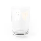 遥ん/犬顔絵　の「保護犬カフェ支援」グッズ ころんさん シュウさん Water Glass :back