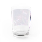 檸檬飴のカサブランカとクレステッドゲッコー(パープル) Water Glass :back