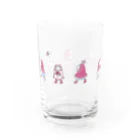 illustration akko shopのお散歩ずきんPink Water Glass :back