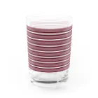 many many stripes.のボーダー赤 Water Glass :back