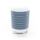 many many stripes.のボーダー青 Water Glass :back