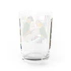 ピッチョコ倶楽部「momo＆kiraku」のシロハラとズグロ Water Glass :back