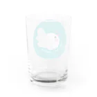 文鳥屋さんの1型糖尿病文鳥デザインロゴマーク Ver.グリーン Water Glass :back